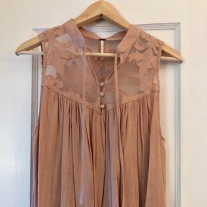 Free People western romance tank with lace top